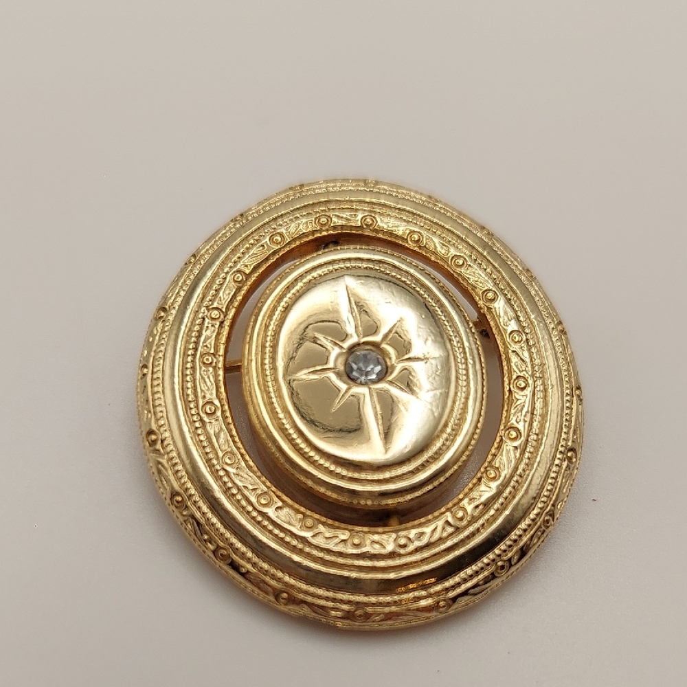 AVON Kensington Ornate Reversible Glass Cameo Frame Vintage Brooch GUC